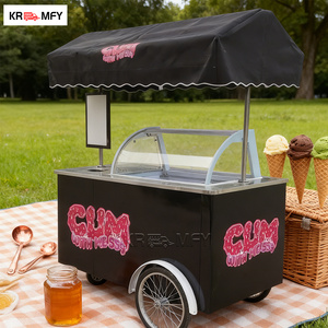 Mobile Italian Hand Push Fiberglass Electric <b>Bike</b> Freezer Gelato Stand Cart Food Retail Hotels Bakeries Ice Cream Shops 250-300W - Product Image 3