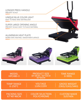 Machine de transfert thermique Millan 38*38CM, machine d'impression pour t-shirts personnalisés, impression par sublimation, produit phare 2019, imprimante à plat