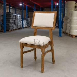Chaise de salle à manger classique en PP imitation bois avec assise rembourrée pour hôtels, banquets et mariages, sièges pour projets commerciaux - Product Image 4