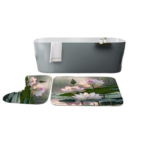 Cortina de Ducha Floral de Poliéster, Cortina de Baño con Impresión Digital Personalizada, Juego de Cortinas de Ducha Impermeables, Venta al por Mayor 3 - Product Image 2