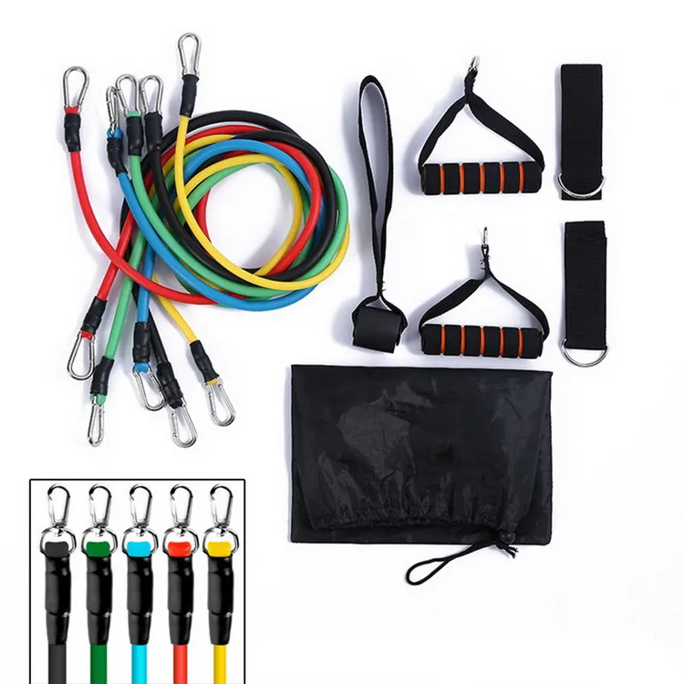 U-HOME 11 PC Resistance Bands Set Thể Dục Thể Thao Kéo Sợi Dây Thừng Bán Buôn Cơ Thể Tập Thể Dục Tập Thể Dục Ống 11 Pcs Resistance Bands Set