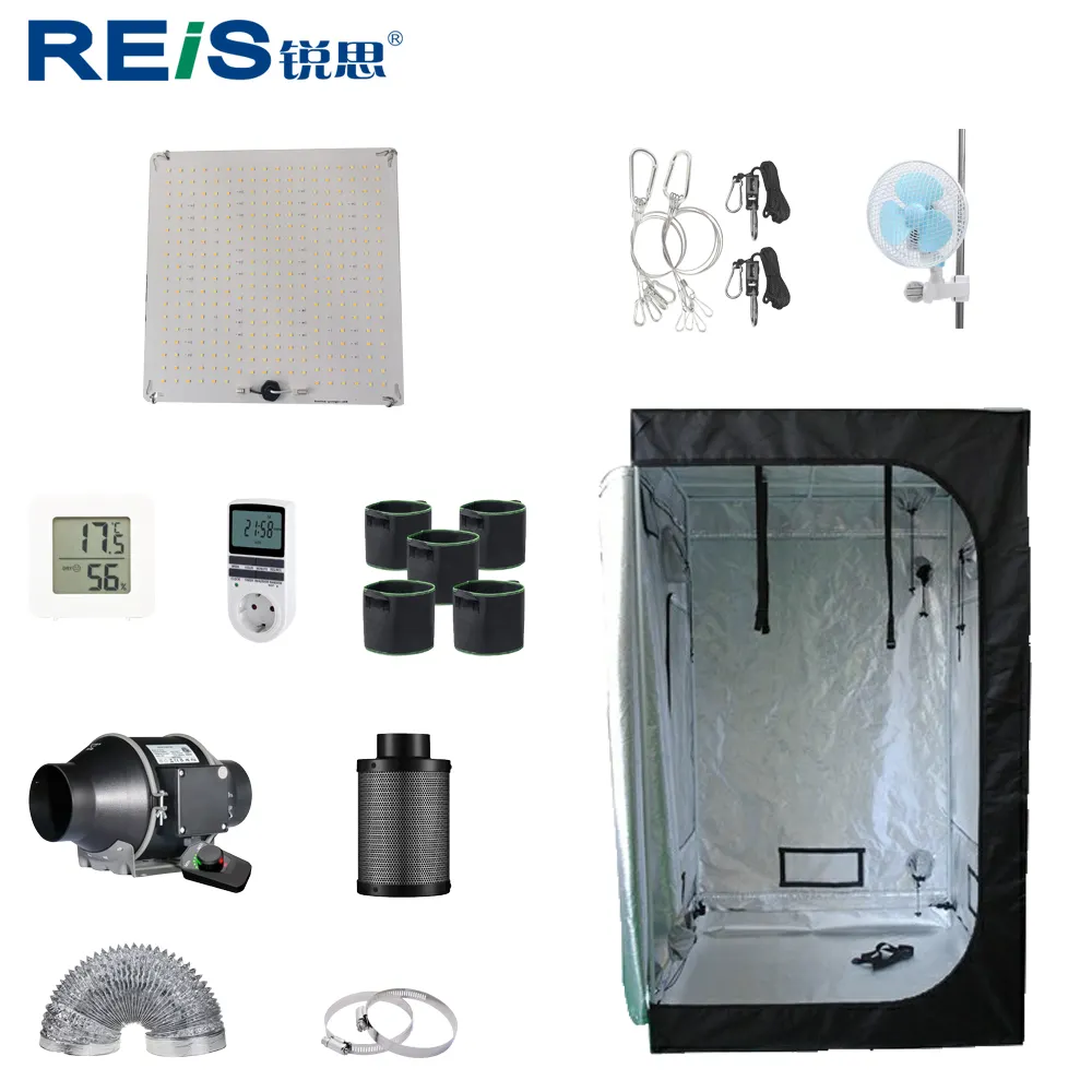 REIS 80x80x160cm 600D Growing Tent Kits with 100W Grow Light Private Cultivation Indoor Plant Crop Boxes Kits