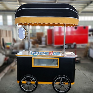 Manufacturers Wholesale Small Food Snack <b>Trolley</b> Cart Fast Food Handcart with Wheels for Sale - Product Image 3