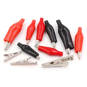 10 pièces 28MM/35MM/45MM pince crocodile en métal G98 pince électrique Crocodile pour tester le compteur de sonde noir/rouge avec botte en plastique - Product Image 1