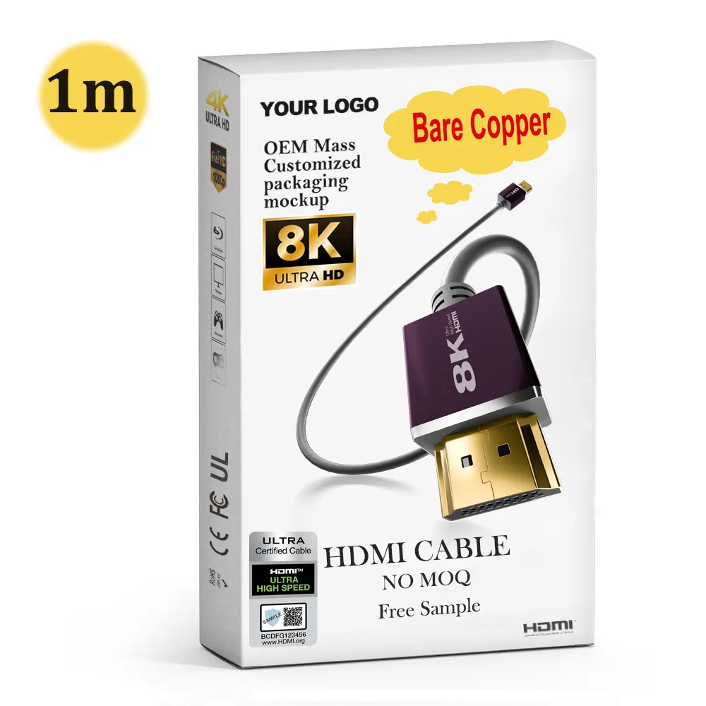 Высокоскоростной кабель 8K HDMI UHD 3D 48 Гбит/с 7680P 1 м HDMI M к M HDMI кабель