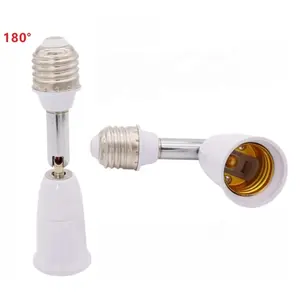 Universal E27 to E27 Lengthened Lamp Base 180 degree Rotation Tube LED Light Bulb Extension Lamp Holder Head Conversion Socket