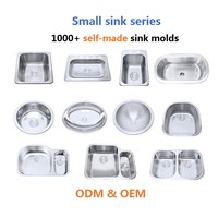 Évier de cuisine simple en acier inoxydable CUPC 304, mini-bar carré pour camping-car, évier extérieur avec un seul trou