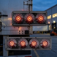 Feu arrière LED en plastique 24V pour camion, ensemble 3/4 anneaux, feu de freinage, de recul et de clignotant 21W pour remorque et camion