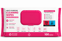 Lingettes nettoyantes multifonctionnelles, lingettes humides jetables, extra épaisses, formule personnalisée