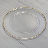 Assiette de présentation en plastique transparent écologique pour mariage, 13 pouces, style américain