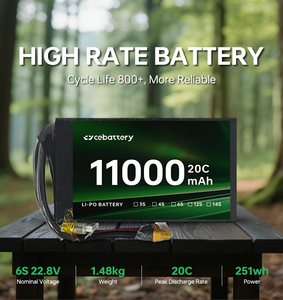 Venta al por Mayor de Baterías Semisólidas de Alta Densidad de Energía de 11000 mAh, 3S, 4S, 6S, 10C para Aeromodelismo, 10000 271wh/kg de Alta Energía - Product Image 4