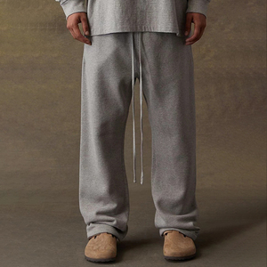 Pantalones Rectos Esenciales para Hombre, Cintura Media, 100% Algodón, con Letras Estampadas - Product Image 5