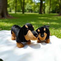 Peluche Teckel Réaliste, Adorable Décoration Chien, Poupée Anti-Stress pour Enfants, Matière Polyester, Unisexe, Coton PP, 31-50cm