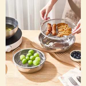 Parrilla de cocina para el hogar, freidora, herramienta de drenaje, barbacoa, merienda frita, malla de drenaje de aceite, <span class=keywords><strong>escurridor</strong></span> de verduras de acero inoxidable - Product Image 1