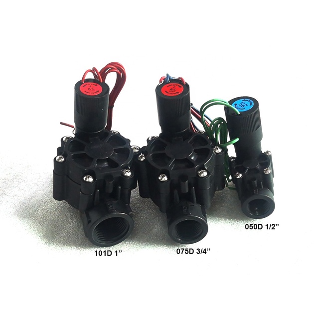 1/2in 3/4in 1in Irrigation Water 220 110 24 12V Latching Plastic 9v Battery Controller Garden Irrigation Solenoid Valves 2 Way