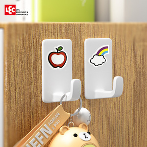 LEC Adhesive <b>Hooks</b> Rectangle <b>Wall</b> Mounted Self Adhesive For Hats Backpacks Keys No Drilling Required - Product Image 5