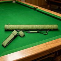 Étui de transport pour queue de billard R-GB-2K à 2 trous, 1/2 pièce, en cuir PU, forme ronde, vente en gros