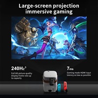 Projecteur LCD A008-S11 50-150 pouces avec correction automatique de la distorsion trapézoïdale pour USB sans fil Android 1080P, batterie intégrée, portable pour la maison