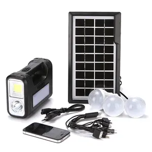 Best Seller Gd 8017 Emergency Light Home Power Panel Torch Small Solar System Kit Camping Lantern Power Bank For Mobile Phone