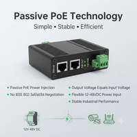 Injecteur PoE passif industriel 10G 90W, entrée 12-48VDC, montage sur rail DIN, IP40 pour caméra IP, CPE sans fil
