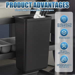 Premium Plastic <b>Refuse</b> <b>Bin</b> for Utility/Bussing Cart-Black Color - Product Image 4