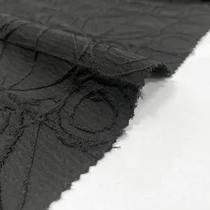 ABAYA TECIDO FABRICANTE FORNECIMENTO Últimas Venda Quente Novo Design Personalizado Jet Preto Poliéster Jacquard Abaya Tecido Mulheres Vestido