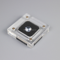 Présentoir de pierres précieuses carrées avec couvercle magnétique pour bijoux en diamant, boîte de présentation transparente en plexiglas acrylique 55x55mm pour pierres précieuses
