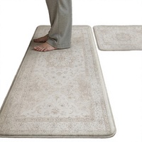 Tapis de cuisine anti-fatigue PureCozy en 2 pièces, matériau PVC, imperméable, antidérapant, style vintage, pour cuisine/évier/buanderie/bureau