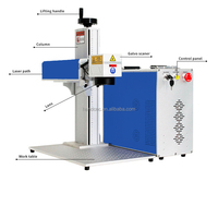Máquina Láser de Fibra de Escritorio de 10W 20W, Cabezal Láser Marca Raytools, Nuevo Cristal CNC Refrigerado por Agua, Alta Precisión, Compatible con DXF/BMP/PLT