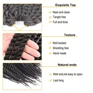 Extensiones de Cabello Sintético Ombre para Trenzas Senegalesas, Crochet, Twist Cubano, en Paquetes de 14, 18 y 22 Pulgadas, Gran Venta - Product Image 3