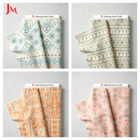 Kain Voile Katun Muslin Cetak Geometris Kustom Laris Manis Grosir untuk Pakaian Wanita