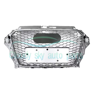 Parrilla Delantera Negra Brillante Estilo RS3 para Auto <span class=keywords><strong>A3</strong></span> S3 2013-2016, Rejilla de Parachoques de Malla de Panal para <span class=keywords><strong>A3</strong></span> S3 8V 2014 2015 - Product Image 4