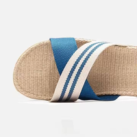 Chaussons en lin unisexes pour couple, toutes saisons, semelle épaisse et antidérapante, adaptés aux sols en bois, sandales d'intérieur
