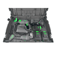 Ensemble d'outils perceuse-visseuse sans fil, meuleuse d'angle, boîte à outils, batterie au lithium, étui rigide en plastique, garantie 1 an, OEM