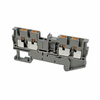 Bloque de Terminales de Empuje para Riel DIN PT 2.5-QUATTRO, de Plástico, para Cable Eléctrico, 4 Conectores, Gris, 800V 24A, Certificado CE