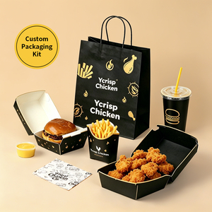 Caja de Papel Personalizada para Comida para Llevar, Pollo Frito, Hamburguesas, Pescado y Patatas Fritas, Caja de Embalaje para Comida Rápida - Product Image 3