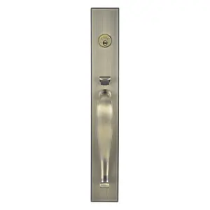 Chapa de acero de alta calidad, chapa de aleación de Zinc sólido, manija de puerta de madera y Metal con llave