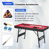 Mini table de jeu de billard pliante en PVC Portable pieds réglables avec pieds verrouillables pour enfants et adultes comprend des boules Triangle