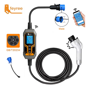 Câble de chargeur EV GBT Feyree 7kW, chargeur EV 32A, câbles de charge TUV, chargeur portable AC mobile pour voyage avec adaptateur de prise CEE 3 broches - Product Image 1