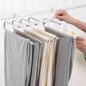 CROSSLINE 5 in 1 Foldable Hangers for Clothes Hanging Multi-Layer Multi  Purpose Pant Plastic Dress Hanger For Dress