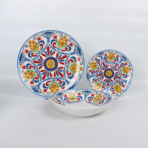 Stoviglie di porcellana messicana ceramica ceramica bianca <span class=keywords><strong>Set</strong></span> cena <span class=keywords><strong>18</strong></span> <span class=keywords><strong>pezzi</strong></span> Full decaln stile bohémien stoviglie in ceramica - Product Image 2