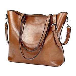 Womens Brown Faux Leather Tote Bag Large Capacity <b>Shoulder</b> Bag With Detachable <b>Strap</b> Elegant Satchel Handbag For Work And Travel - Product Image 1