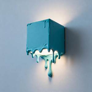 Factory Wholesale Creative Melting Drip Square Ceramic <b>Wall</b> Lamp Modern Art Decor LED <b>Wall</b> Sconce Tiffany Blue Glazed <b>Wall</b> <b>Light</b> - Product Image 2