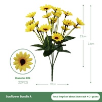 Bouquet de tournesol à main transfrontalier simulé fausse fleur pour la décoration de la maison et la photographie pour la Saint-Valentin