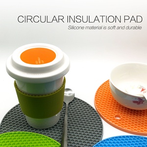 Posavasos y Manteles Individuales Redondos de Silicona con Diseño de Panal, Resistentes al Calor y de Madera Engrosada para la Cocina, Venta al por Mayor - Product Image 4