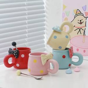 Mug en céramique rose à l'effigie d'un cœur de fille, design élégant, pour le petit-déjeuner à la maison, tasse à café mignonne - Product Image 2
