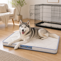 Tapis de couchage personnalisé en silicone pour cage à chien avec fond antidérapant rafraîchissant et bordure bleue douce pour le voyage
