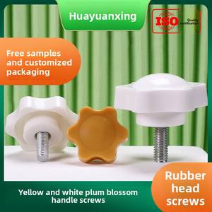 Vis <span class=keywords><strong>à</strong></span> écrou étoilé hexagonal galvanisé en acier au carbone avec poignée en fleur de prunier jaune/noir, serrée <span class=keywords><strong>à</strong></span> la main, tête en plastique, M6/M8 - Product Image 5