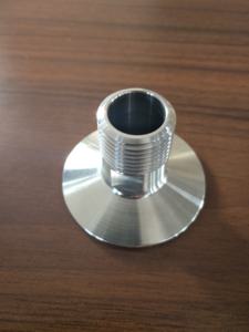 מתאם תבריג נקבה תלת-אצבעי סניטרי מפלדת אל-חלד 304 עם טבעת, בעל תו תקן CE, מלוטש, 1/8-6 אינץ', מחושל, למים/שמן - Product Image 4