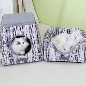 Cama y Taburete Plegable de 2 Vías para Mascotas, Diseño Ecológico de Invierno, Forma Rectangular, Empacado en Caja para Perros y Gatos - Product Image 5